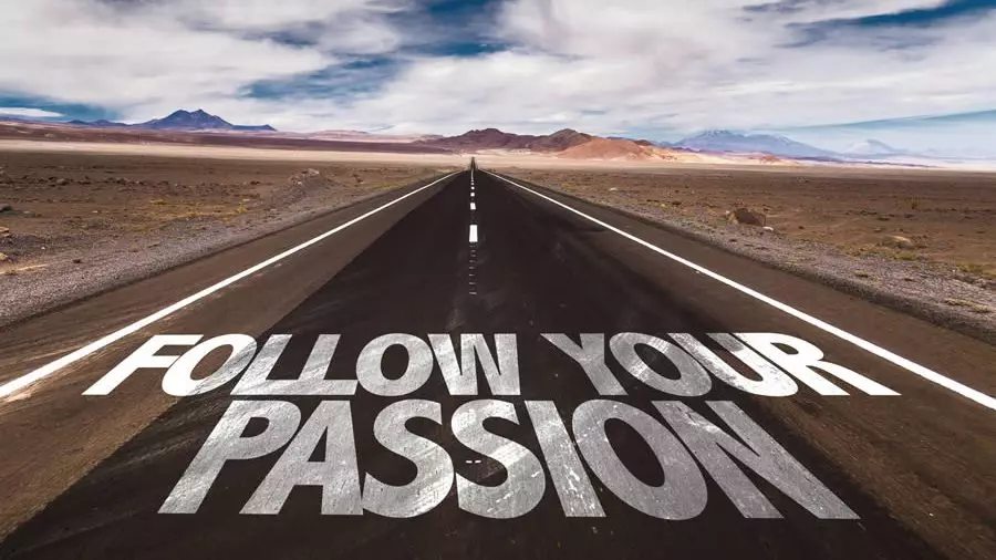 road with words follow your passion