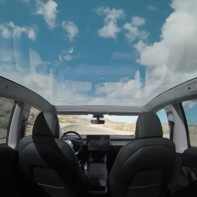 Model y view in the roof