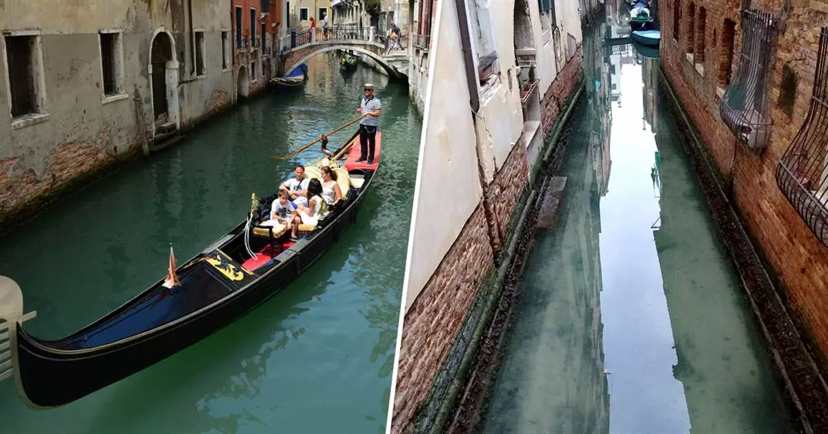 venice canal with clear water